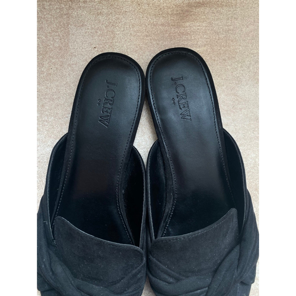 J.Crew Pointed Toe Slip-On Loafers Black Suede Knotted 9 Preppy Yacht City Luxe - Picture 9 of 9